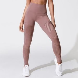 Alo Yoga Revolve Pink Smoky Quartz High Rise Mesh Moto Tight Leggings